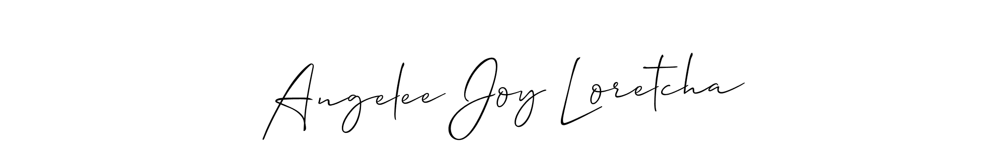 Also You can easily find your signature by using the search form. We will create Angelee Joy Loretcha name handwritten signature images for you free of cost using Allison_Script sign style. Angelee Joy Loretcha signature style 2 images and pictures png