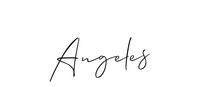 Design your own signature with our free online signature maker. With this signature software, you can create a handwritten (Allison_Script) signature for name Angeles. Angeles signature style 2 images and pictures png