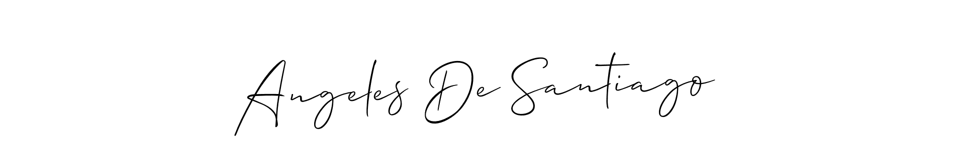 You should practise on your own different ways (Allison_Script) to write your name (Angeles De Santiago) in signature. don't let someone else do it for you. Angeles De Santiago signature style 2 images and pictures png