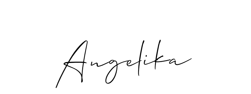 The best way (Allison_Script) to make a short signature is to pick only two or three words in your name. The name Angelika include a total of six letters. For converting this name. Angelika signature style 2 images and pictures png