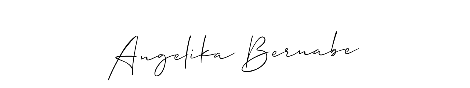 The best way (Allison_Script) to make a short signature is to pick only two or three words in your name. The name Angelika Bernabe include a total of six letters. For converting this name. Angelika Bernabe signature style 2 images and pictures png