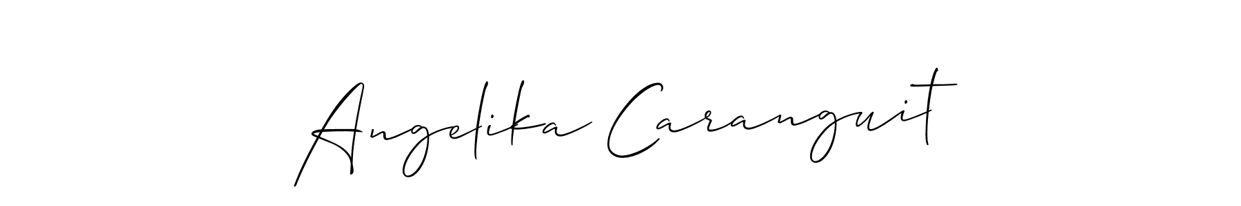 How to make Angelika Caranguit signature? Allison_Script is a professional autograph style. Create handwritten signature for Angelika Caranguit name. Angelika Caranguit signature style 2 images and pictures png