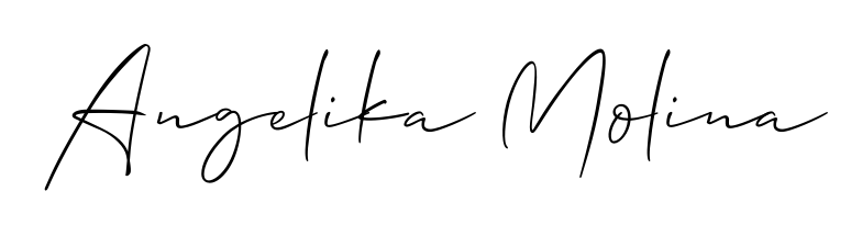 Looking for an artistic signature for Angelika Molina? The Allison_Script calligraphy style gives a sophisticated flow suitable for business cards and emails. Angelika Molina signature style 2 images and pictures png
