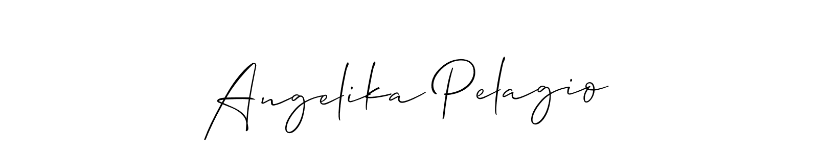 It looks lik you need a new signature style for name Angelika Pelagio. Design unique handwritten (Allison_Script) signature with our free signature maker in just a few clicks. Angelika Pelagio signature style 2 images and pictures png