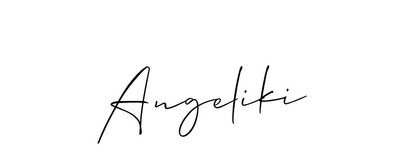 if you are searching for the best signature style for your name Angeliki. so please give up your signature search. here we have designed multiple signature styles  using Allison_Script. Angeliki signature style 2 images and pictures png