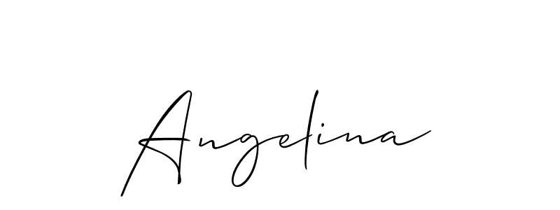 Use a signature maker to create a handwritten signature online. With this signature software, you can design (Allison_Script) your own signature for name Angelina. Angelina signature style 2 images and pictures png