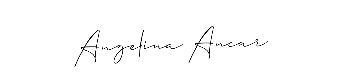 Use a signature maker to create a handwritten signature online. With this signature software, you can design (Allison_Script) your own signature for name Angelina Ancar. Angelina Ancar signature style 2 images and pictures png