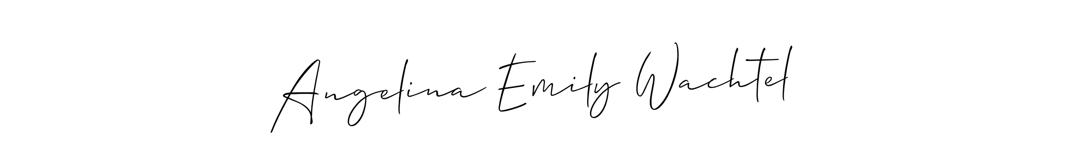 How to make Angelina Emily Wachtel name signature. Use Allison_Script style for creating short signs online. This is the latest handwritten sign. Angelina Emily Wachtel signature style 2 images and pictures png