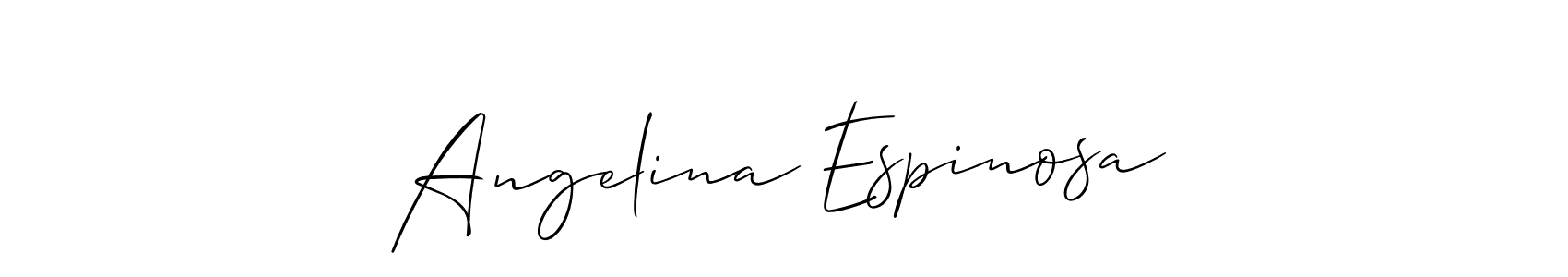 Make a short Angelina Espinosa signature style. Manage your documents anywhere anytime using Allison_Script. Create and add eSignatures, submit forms, share and send files easily. Angelina Espinosa signature style 2 images and pictures png