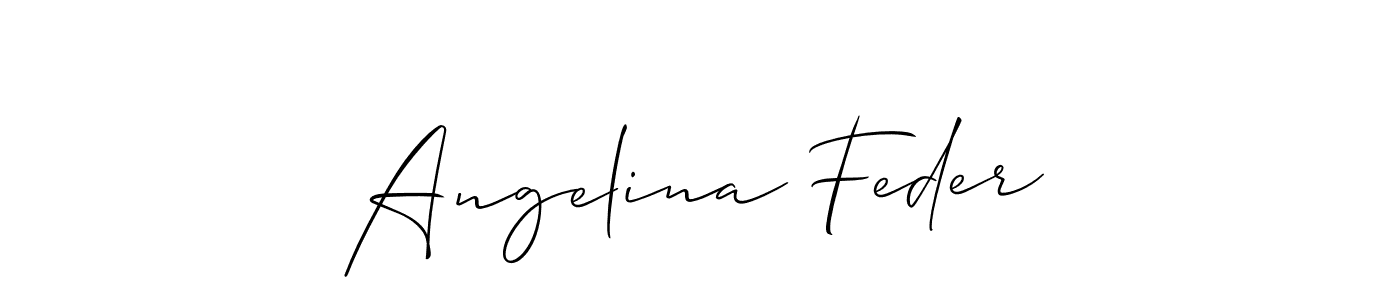 You should practise on your own different ways (Allison_Script) to write your name (Angelina Feder) in signature. don't let someone else do it for you. Angelina Feder signature style 2 images and pictures png