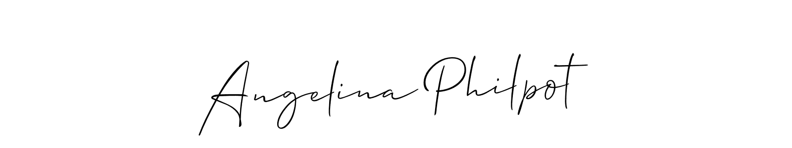 Angelina Philpot stylish signature style. Best Handwritten Sign (Allison_Script) for my name. Handwritten Signature Collection Ideas for my name Angelina Philpot. Angelina Philpot signature style 2 images and pictures png