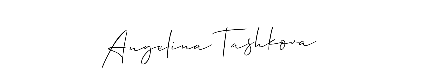 Angelina Tashkova stylish signature style. Best Handwritten Sign (Allison_Script) for my name. Handwritten Signature Collection Ideas for my name Angelina Tashkova. Angelina Tashkova signature style 2 images and pictures png