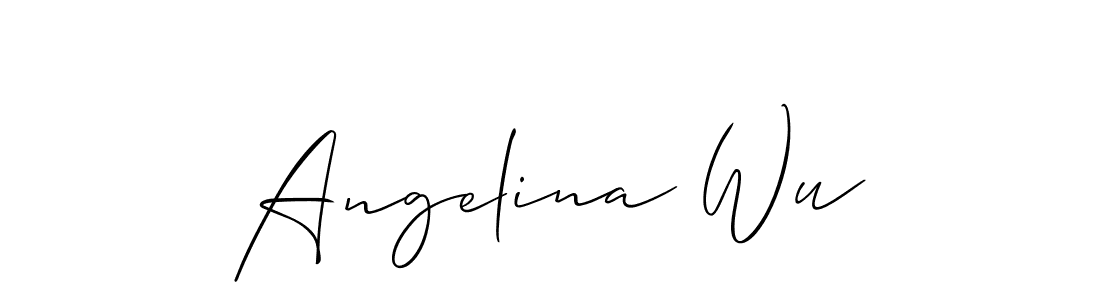 if you are searching for the best signature style for your name Angelina Wu. so please give up your signature search. here we have designed multiple signature styles  using Allison_Script. Angelina Wu signature style 2 images and pictures png