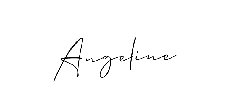 Use a signature maker to create a handwritten signature online. With this signature software, you can design (Allison_Script) your own signature for name Angeline. Angeline signature style 2 images and pictures png