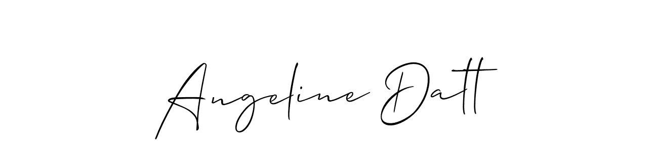 Allison_Script is a professional signature style that is perfect for those who want to add a touch of class to their signature. It is also a great choice for those who want to make their signature more unique. Get Angeline Datt name to fancy signature for free. Angeline Datt signature style 2 images and pictures png