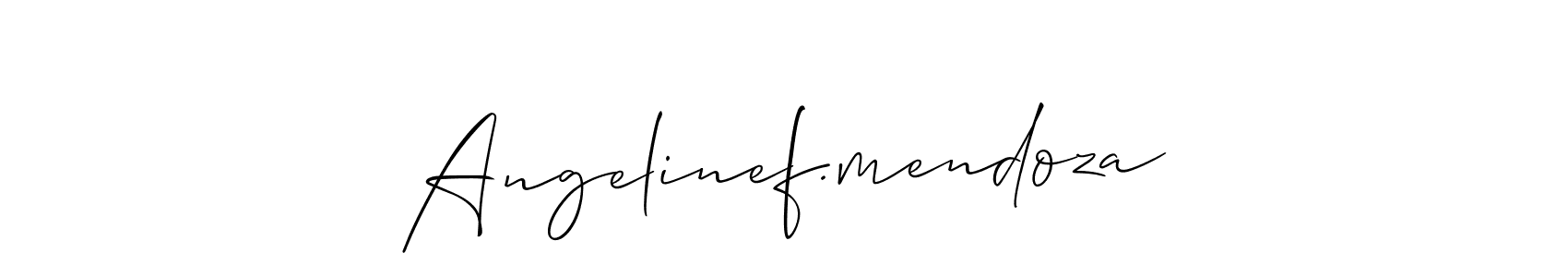 if you are searching for the best signature style for your name Angelinef.mendoza. so please give up your signature search. here we have designed multiple signature styles  using Allison_Script. Angelinef.mendoza signature style 2 images and pictures png