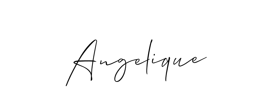 How to make Angelique name signature. Use Allison_Script style for creating short signs online. This is the latest handwritten sign. Angelique signature style 2 images and pictures png