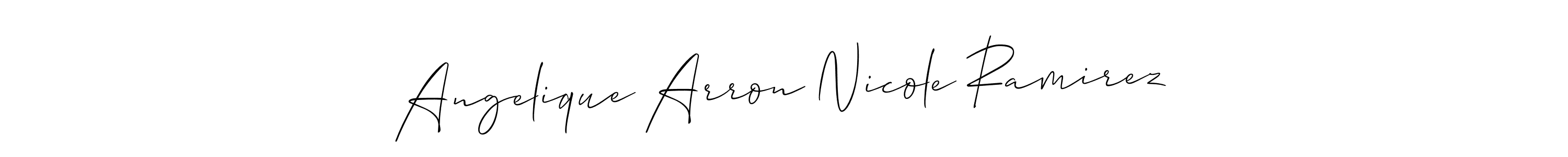 It looks lik you need a new signature style for name Angelique Arron Nicole Ramirez. Design unique handwritten (Allison_Script) signature with our free signature maker in just a few clicks. Angelique Arron Nicole Ramirez signature style 2 images and pictures png