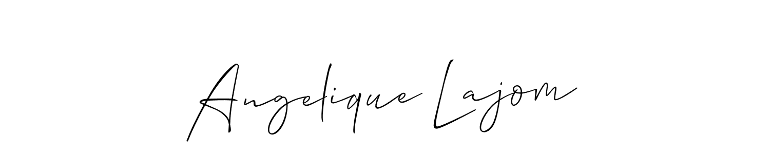 Make a beautiful signature design for name Angelique Lajom. With this signature (Allison_Script) style, you can create a handwritten signature for free. Angelique Lajom signature style 2 images and pictures png