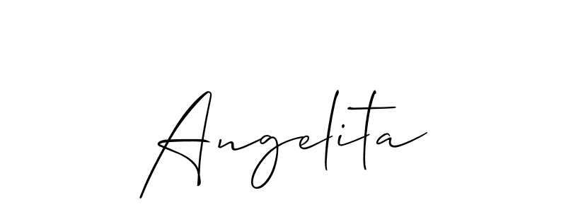 Use a signature maker to create a handwritten signature online. With this signature software, you can design (Allison_Script) your own signature for name Angelita. Angelita signature style 2 images and pictures png