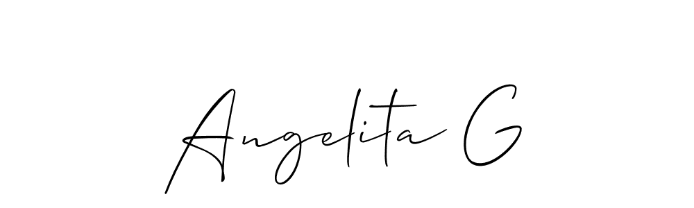 Also we have Angelita G name is the best signature style. Create professional handwritten signature collection using Allison_Script autograph style. Angelita G signature style 2 images and pictures png