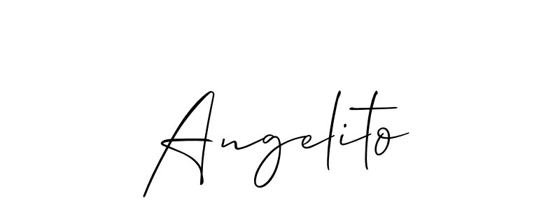 Use a signature maker to create a handwritten signature online. With this signature software, you can design (Allison_Script) your own signature for name Angelito. Angelito signature style 2 images and pictures png