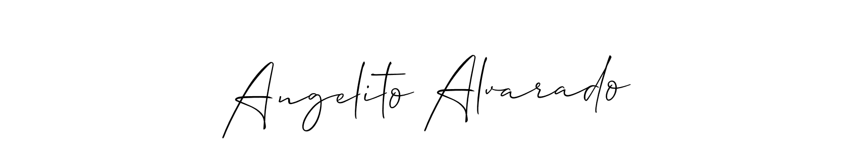 The best way (Allison_Script) to make a short signature is to pick only two or three words in your name. The name Angelito Alvarado include a total of six letters. For converting this name. Angelito Alvarado signature style 2 images and pictures png