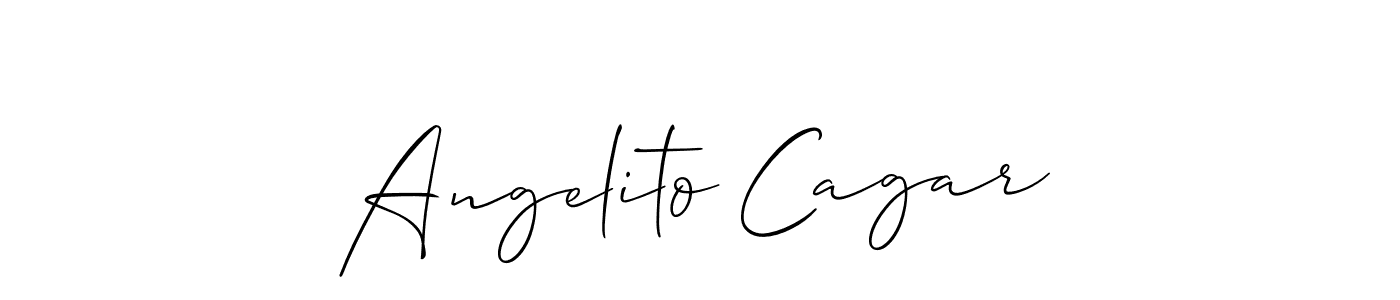 You can use this online signature creator to create a handwritten signature for the name Angelito Cagar. This is the best online autograph maker. Angelito Cagar signature style 2 images and pictures png