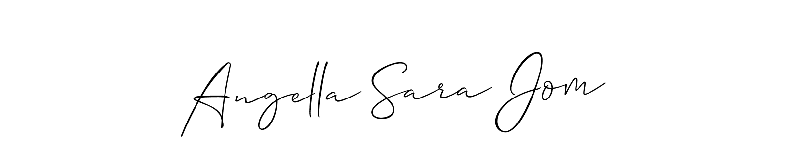 Create a beautiful signature design for name Angella Sara Jom. With this signature (Allison_Script) fonts, you can make a handwritten signature for free. Angella Sara Jom signature style 2 images and pictures png