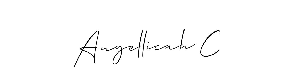 if you are searching for the best signature style for your name Angellicah C. so please give up your signature search. here we have designed multiple signature styles  using Allison_Script. Angellicah C signature style 2 images and pictures png