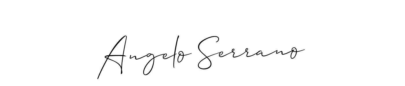 How to make Angelo Serrano name signature. Use Allison_Script style for creating short signs online. This is the latest handwritten sign. Angelo Serrano signature style 2 images and pictures png