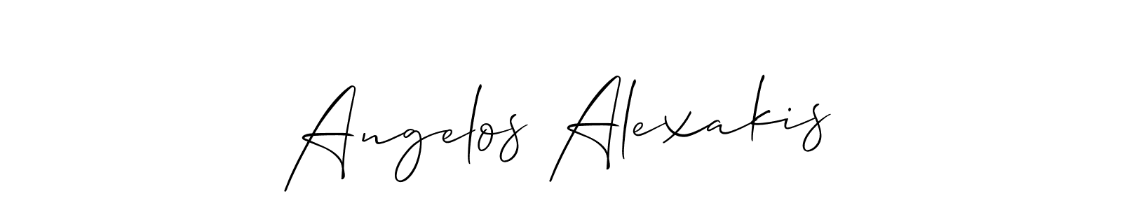 This is the best signature style for the Angelos Alexakis name. Also you like these signature font (Allison_Script). Mix name signature. Angelos Alexakis signature style 2 images and pictures png
