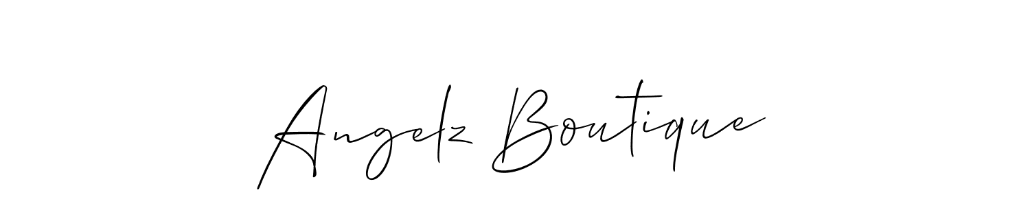 The best way (Allison_Script) to make a short signature is to pick only two or three words in your name. The name Angelz Boutique include a total of six letters. For converting this name. Angelz Boutique signature style 2 images and pictures png