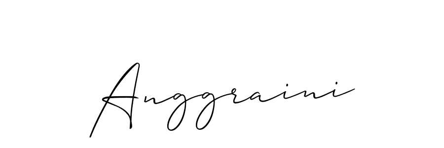 Use a signature maker to create a handwritten signature online. With this signature software, you can design (Allison_Script) your own signature for name Anggraini. Anggraini signature style 2 images and pictures png