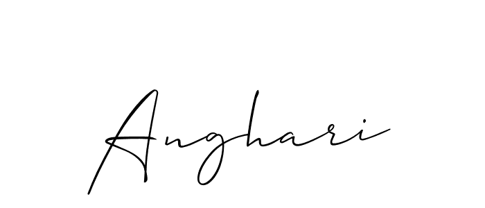 Create a beautiful signature design for name Anghari. With this signature (Allison_Script) fonts, you can make a handwritten signature for free. Anghari signature style 2 images and pictures png