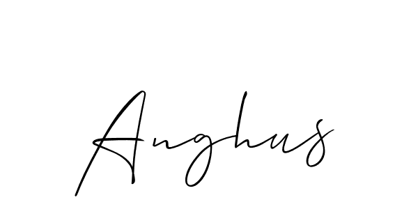 Design your own signature with our free online signature maker. With this signature software, you can create a handwritten (Allison_Script) signature for name Anghus. Anghus signature style 2 images and pictures png