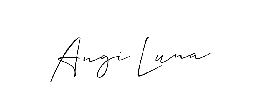 It looks lik you need a new signature style for name Angi Luna. Design unique handwritten (Allison_Script) signature with our free signature maker in just a few clicks. Angi Luna signature style 2 images and pictures png