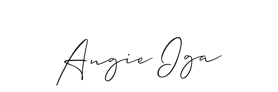 Also we have Angie Iga name is the best signature style. Create professional handwritten signature collection using Allison_Script autograph style. Angie Iga signature style 2 images and pictures png