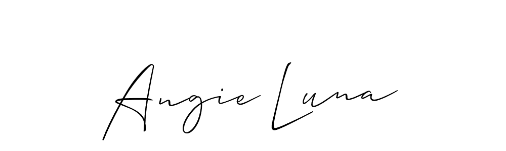 Angie Luna stylish signature style. Best Handwritten Sign (Allison_Script) for my name. Handwritten Signature Collection Ideas for my name Angie Luna. Angie Luna signature style 2 images and pictures png