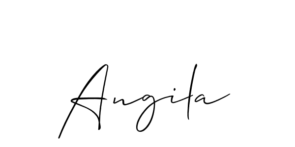The best way (Allison_Script) to make a short signature is to pick only two or three words in your name. The name Angila include a total of six letters. For converting this name. Angila signature style 2 images and pictures png