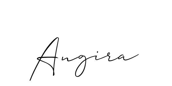 Use a signature maker to create a handwritten signature online. With this signature software, you can design (Allison_Script) your own signature for name Angira. Angira signature style 2 images and pictures png