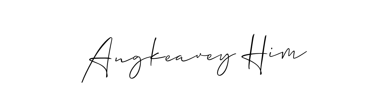 if you are searching for the best signature style for your name Angkeavey Him. so please give up your signature search. here we have designed multiple signature styles  using Allison_Script. Angkeavey Him signature style 2 images and pictures png