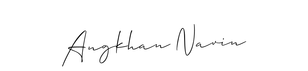 Also You can easily find your signature by using the search form. We will create Angkhan Navin name handwritten signature images for you free of cost using Allison_Script sign style. Angkhan Navin signature style 2 images and pictures png