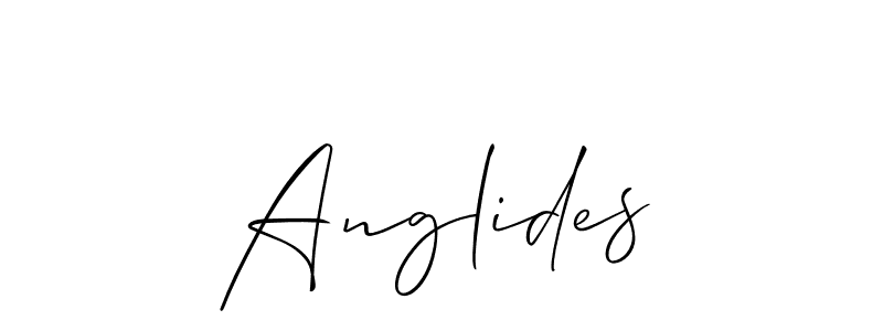 Make a beautiful signature design for name Anglides. With this signature (Allison_Script) style, you can create a handwritten signature for free. Anglides signature style 2 images and pictures png