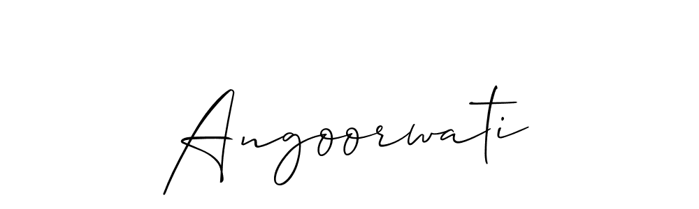 Use a signature maker to create a handwritten signature online. With this signature software, you can design (Allison_Script) your own signature for name Angoorwati. Angoorwati signature style 2 images and pictures png