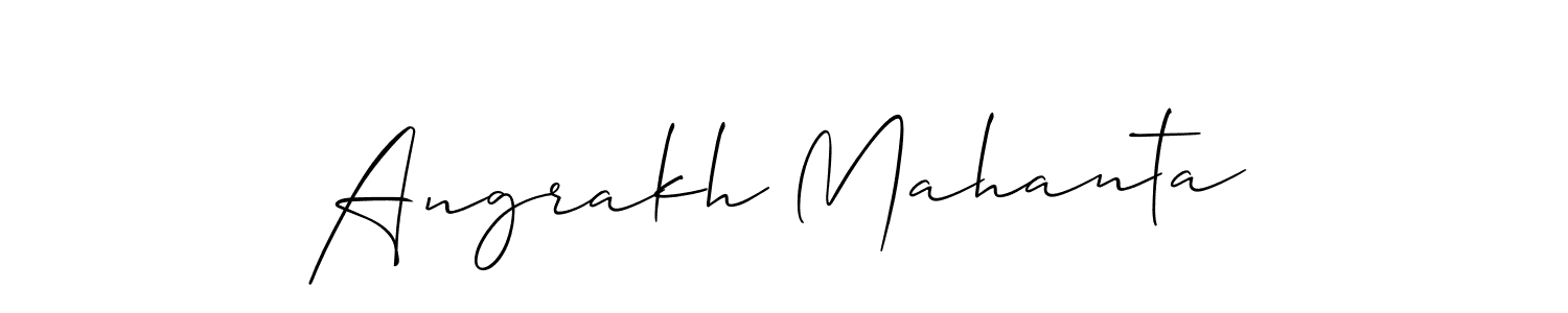 The best way (Allison_Script) to make a short signature is to pick only two or three words in your name. The name Angrakh Mahanta include a total of six letters. For converting this name. Angrakh Mahanta signature style 2 images and pictures png
