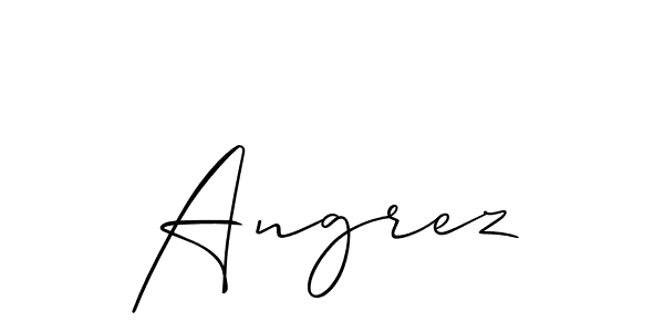 if you are searching for the best signature style for your name Angrez. so please give up your signature search. here we have designed multiple signature styles  using Allison_Script. Angrez signature style 2 images and pictures png