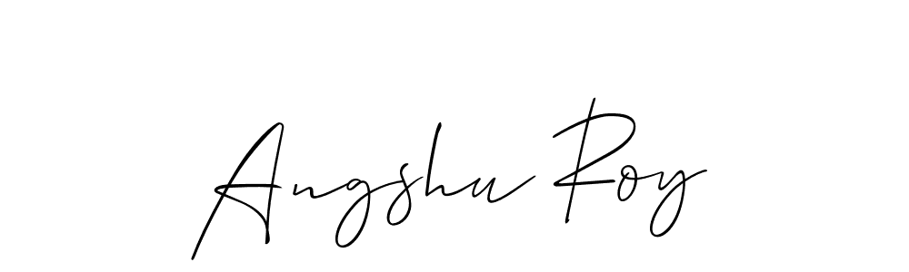 You should practise on your own different ways (Allison_Script) to write your name (Angshu Roy) in signature. don't let someone else do it for you. Angshu Roy signature style 2 images and pictures png
