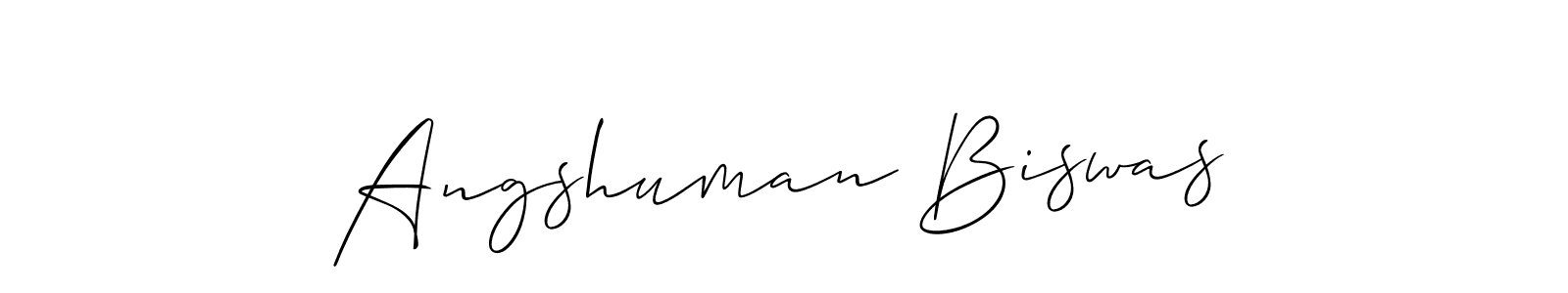 The best way (Allison_Script) to make a short signature is to pick only two or three words in your name. The name Angshuman Biswas include a total of six letters. For converting this name. Angshuman Biswas signature style 2 images and pictures png