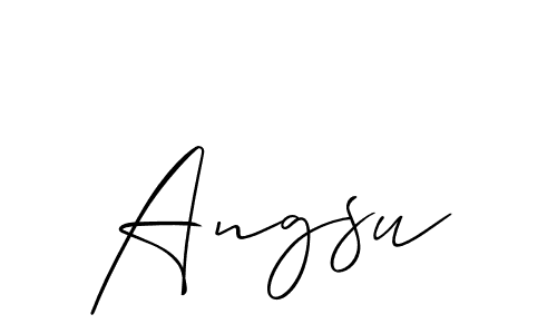 It looks lik you need a new signature style for name Angsu. Design unique handwritten (Allison_Script) signature with our free signature maker in just a few clicks. Angsu signature style 2 images and pictures png